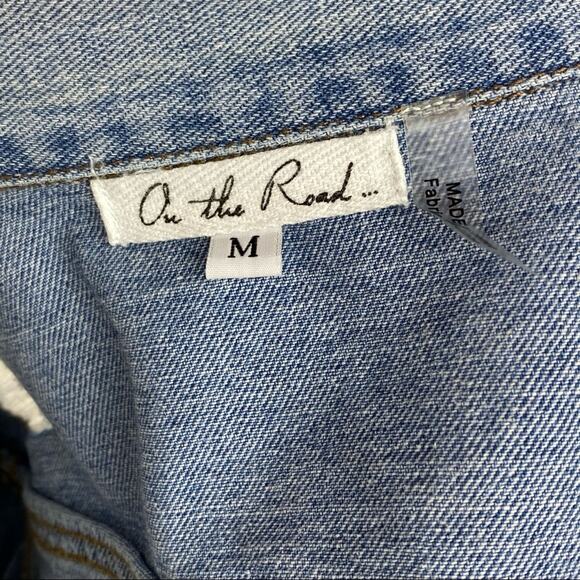 On The Road Womens Perla Distressed Denim Jacket Trucker Biker Grunge Medium - Picture 5 of 9